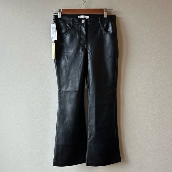 Wilfred Pants - Wilfred The Melina Black Faux Leather Flare Pants Size 2